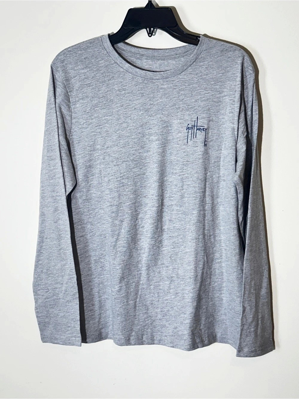 Guy Harvey Long Sleeve Dolphin Graphic Tee Gray Large